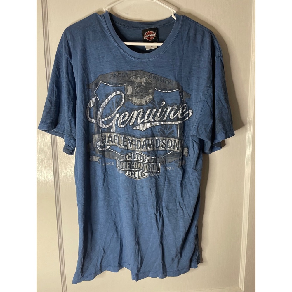 Harley‎ Davidson T Shirt Mens Medium Blue Heart of Dixie Pelham Alabama